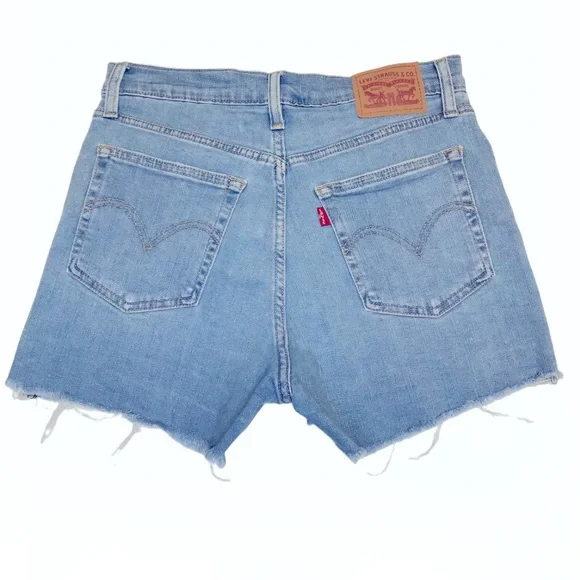 Levi’s High-Rise Frayed Hem Women’s Jean Shorts - 28 - Picture 7 of 13